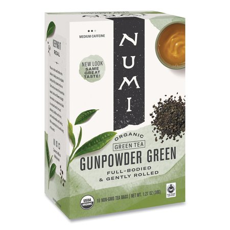 NUMI Organic Teas, 1.27oz., GunpowderGreen, PK18 10109
